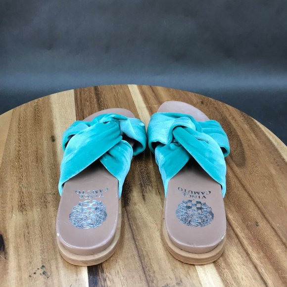 Vince Camuto Blue Twist Platform Slides Slip On Sandals Womens Size 7 B - Picture 4 of 8